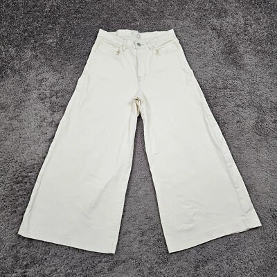 Current Elliot Jeans Women 28 Off White Wide Leg High Rise Stretch Denim 26x24 - Image 1 of 4