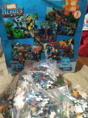 Marvel Heroes Super 3D 8 Puzzle Collection (open box) - Image 1 of 4