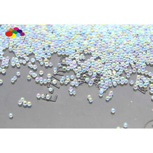 100000 pcs 12g Glass Sky Blue AB Micro Beads small No Hole 0.6-0.8mm Nail Art