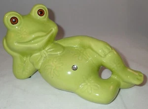 SELTEN Vintage Enchanto Company Faulenzend limettengrün Frosch Figur Dekor - Bild 1 von 24