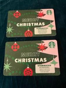STARBUCKS 2022 ZWEI ""FROHE WEIHNACHTEN"" WEIHNACHTSGESCHENKKARTEN NEU UNBENUTZT SCHNELLER VERSAND - Bild 1 von 1