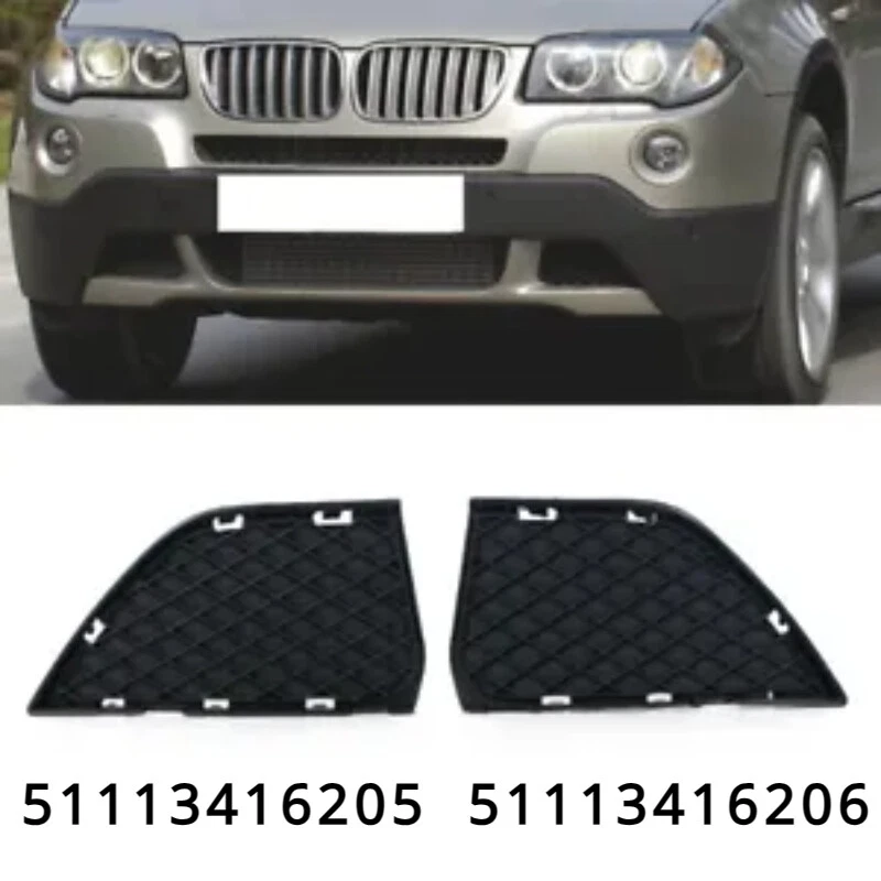 1 par de parrillas de parachoques delanteras parrilla inferior aptas para BMW X3 E83 2007-2010 51113416205. Foto 1 de 4