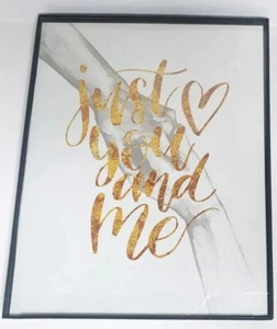 Estampado artístico enmarcado romántico solo tú y yo sostenido de la mano usado - Imagen 1 de 3