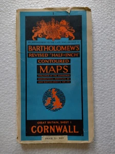 Vintage Bartholomäus überarbeitete halbe Zoll konturierte PAPIER Karte blaue Abdeckung - Bild 1 von 1