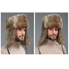 Real Rabbit Fur Hat Russia Trapper Earflap Winter Snowboard Ski Cap Ushanka Men
