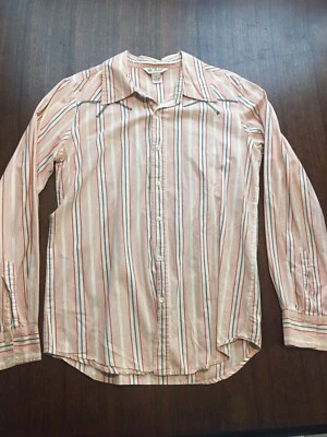 Men’s Large Fossil Vintage Striped Button-up Shirt - Image 1 of 3