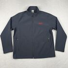 Peterbilt Jacket Mens XL Gray Fleece Lined Full Zip Work Zip Pockets Mechanic