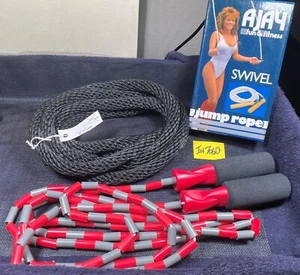 JUMP ROPES  Ajay 9' Swivel - Plastic Sleeved Rope 10' - Poly Rope 9' 3pc  IN7060 - Picture 1 of 13