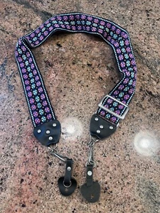 Vintage 70s 80s Wide Woven Retro Hippie SLR Camera Neck Strap - Picture 1 of 10