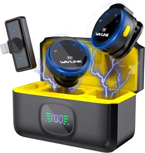 Wireless Lavalier Microphone for iPhone Vlog, Clip on Lapel Dual Mic System & Li - Picture 1 of 10