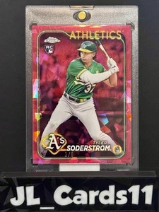 2024 Topps Chrome Tyler Soderstrom Red Sapphire Edition Rookie /5 #244 A's RC - Foto 1 di 3