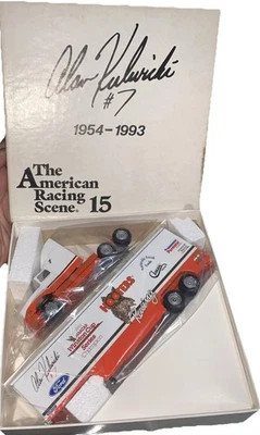 NASCAR ALAN KULWICKI #7 Hooters Racing 1/64 Winross Transporter Hauler & HO Car - Image 1 of 4