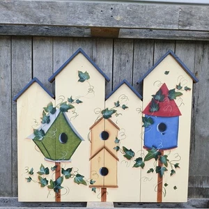 HAND MADE/PAINTED solid wood Winter DECOR mid centuryRARE UNUSED 1-of a kind. da - Picture 1 of 15