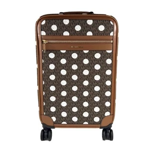 Michael Kors Small Polka Dot Logo Travel Trolley Suitcase Luggage Brown NEW - Picture 1 of 7