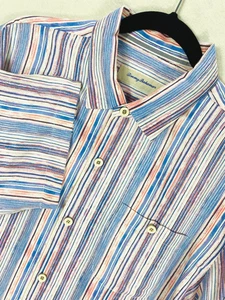 Tommy Bahama ISLAND ZONE Shirt Mens Large Silk Blend Striped - Picture 1 of 21