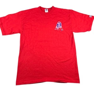 Vintage 90s Logo 7 New England Patriots T Shirt Embroidered Single Stitch Size L - Picture 1 of 6