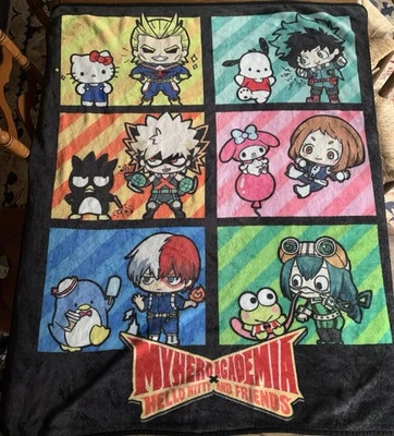"Manta suave My Hero Academia x Hello Kitty and Friends 55x47""" Foto 1 de 4