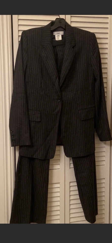 Vertigo Paris женщин шерсти смесь розовый полоски брюки костюм размер Jaket Xl, брюки 38/6 - Изображение 1 из 4