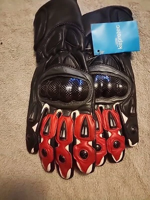 Schoeller мотоциклетные перчатки - средний - кожаный Keprotec - мужской - красный - костяшки - Изображение 1 из 4