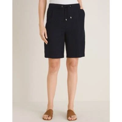 Pantalones Cortos CHICO'S de Lino con Corbata Frontal en Granate Para Mujer Talla 2 = EE. UU. Talla 12 Foto 1 de 4