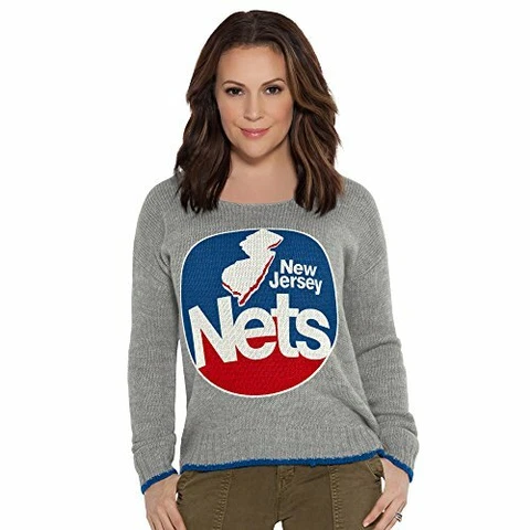 Touch by Alyssa Milano NBA New Jersey Nets Adult Women All Laced Up Sweater Cover