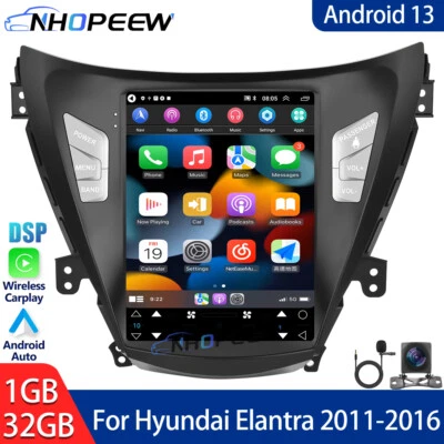 Radio estéreo GPS para coche 9,7" Carplay Android 15 32 GB para Hyundai Elantra 2011-2016 Foto 1 de 4