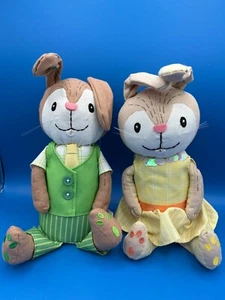 Par de conejitos de Pascua tela conejo bolsa de frijoles estante cuidadores felpa objetivo 10" niño niña - Imagen 1 de 8