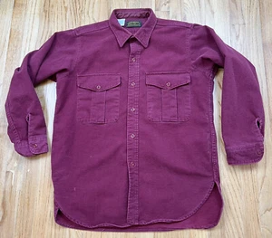 Camisa De Colección Eddie Bauer Para Hombres Talla L Gamuza Franela Abotonada EE. UU. Granate - Imagen 1 de 9