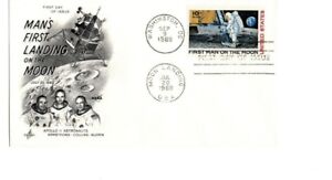 U.S. Scott C76 FDC Air Mail 10 cent First Man On The Moon cachet 1969