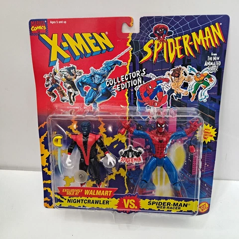 Toy Biz X-Men/Spider-Man Collector's Wal-Mart Night Crawler Spider-man MOC NIP Cover
