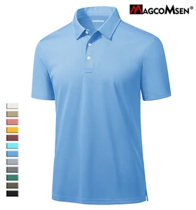 Men's Casual Polo Shirts Short Sleeve Quick Drying Outdoor Golf Sport Work Tops - Picture 1 of 126