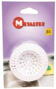 Juego de 2 piezas de herramientas de cocina para el hogar blancas colador de fregadero de plástico Metaltex - Imagen 1 de 3