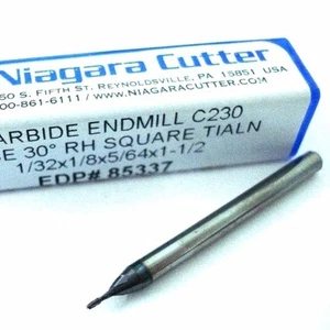 NIAGARA Carbide Square End Mill 1/32" 2FL TiAlN 85337 - Picture 1 of 1