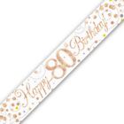 Rose Gold Age 80 80th Birthday Decorations Banner Bunting Balloons Tableware