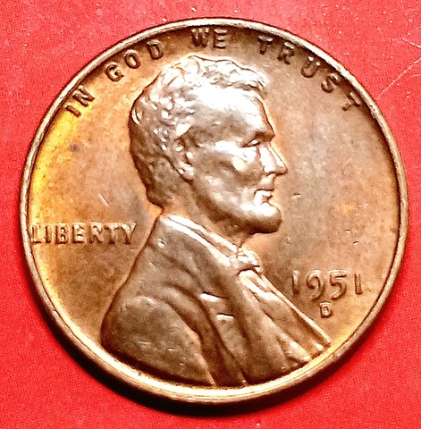 1951 D Lincoln Wheat Cent w/RPM.  D/D East 1MM-044 Cover