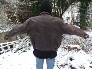Echt Lederjacke, Bomberjacke, Gr. M, braun, dickes, weiches Leder, Herrenjacke - Bild 1 von 16