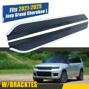 Fixed Running Boards Fit for 2021-2025 Jeep Grand Cherokee L Side Steps Nerf Bar - Picture 1 of 7