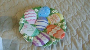 FITZ & FLOYD CHICKS & EGGS CANAPE PLATE/DISH 2063/1 WALL HANGING EASTER EGGS - Picture 1 of 12
