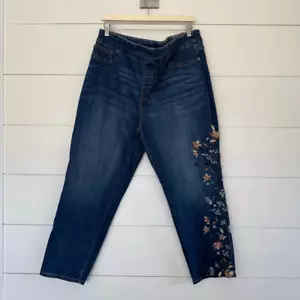Chico’s Women’s 20R Pull on Jegging Embroidered Jeans New - Picture 1 of 7