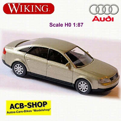 Audi A6 C5 Berlina Tipo 4B 1997-2001 Tela Beige Metallizzato 1:87 Wiking 124 05 - Immagine 1 di 2
