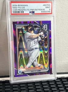 HAO-YU LEE 2024 BOWMAN CHROME PURPLE RAYWAVE TIGERS /250 PSA 9 - Picture 1 of 4