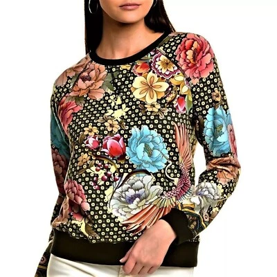 Johnny Was Fagan Raglan Crewneck Flower Sweatshirt Shirt Top Green Floral XXL NW - Изображение 1 из 4