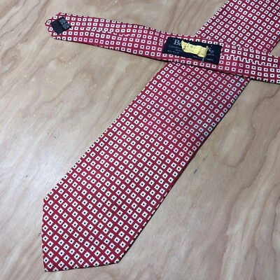 Corbata de seda Burberry temprana/de colección para hombre 3,5" W 56" rojo verde Foto 1 de 4