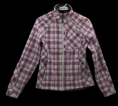 Chaqueta de mujer The North Face púrpura a cuadros cremallera completa talla pequeña TNF medio invierno esquí Foto 1 de 4