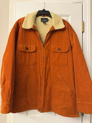 Vintage J. Chaqueta Crew Para Hombre Grande Pana Sherpa Forrada Abrigo de Granero Foto 1 de 4