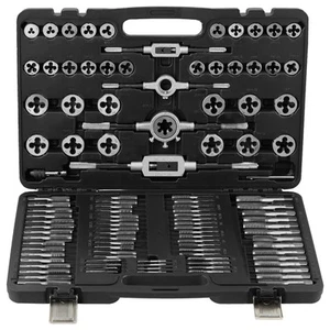 Tap and Die Set 110Pcs Metric Size M2 to M18 Bearing Steel Threading Tool - Foto 1 di 12