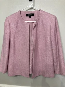 Kasper Skirt Suit-3 Pieces, Blazer, Tank And Skirt, Size 14, 100% Acrylic, Pink - Picture 1 of 11