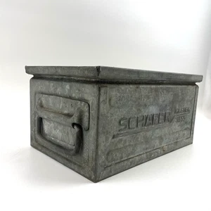 Schäfer Metallkiste Vintage | Lagerbox verzinkt | Industrie Design 30x20x15cm - Picture 1 of 16