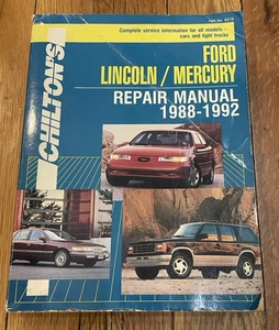 Chilton's Ford Lincoln/Mercury Repair Manual 1988-1992 Part No 8319 - Picture 1 of 6