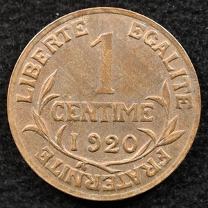France 1 Centime 1920, Coin, Inv#I278 - Picture 1 of 2
